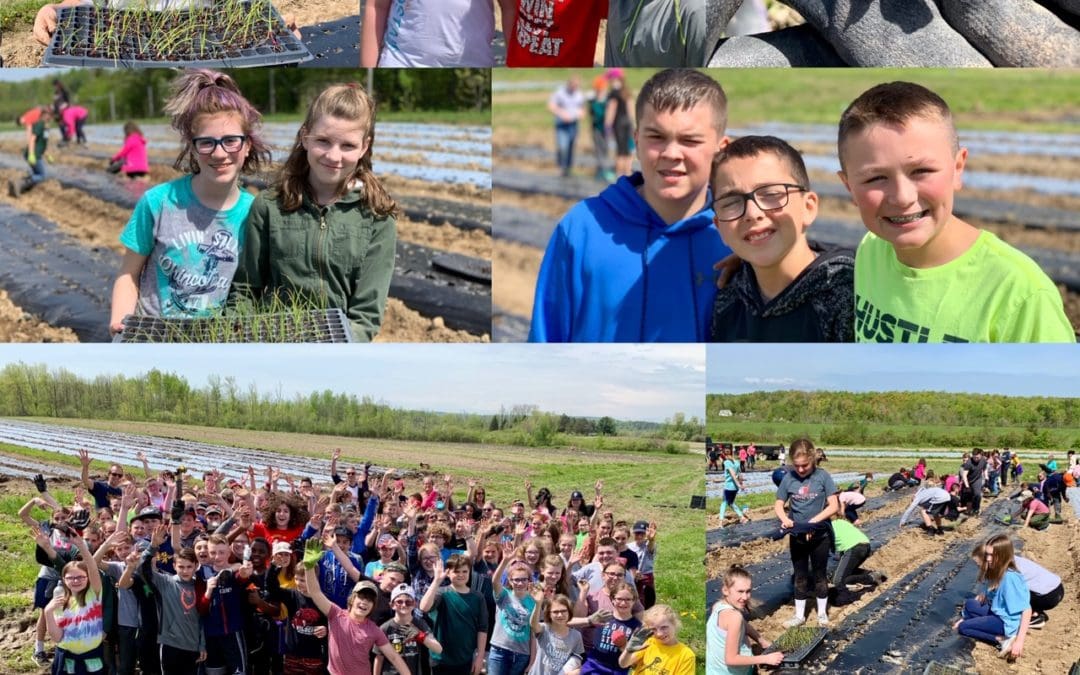 students at the farm