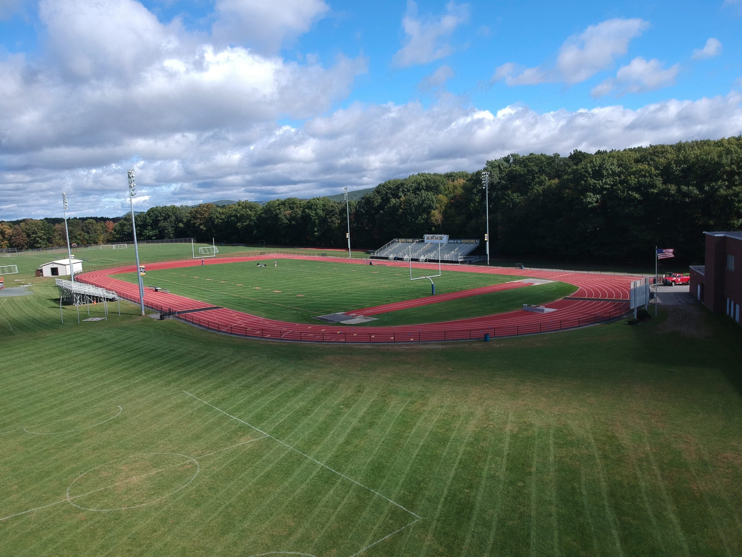 Drone photo of football field