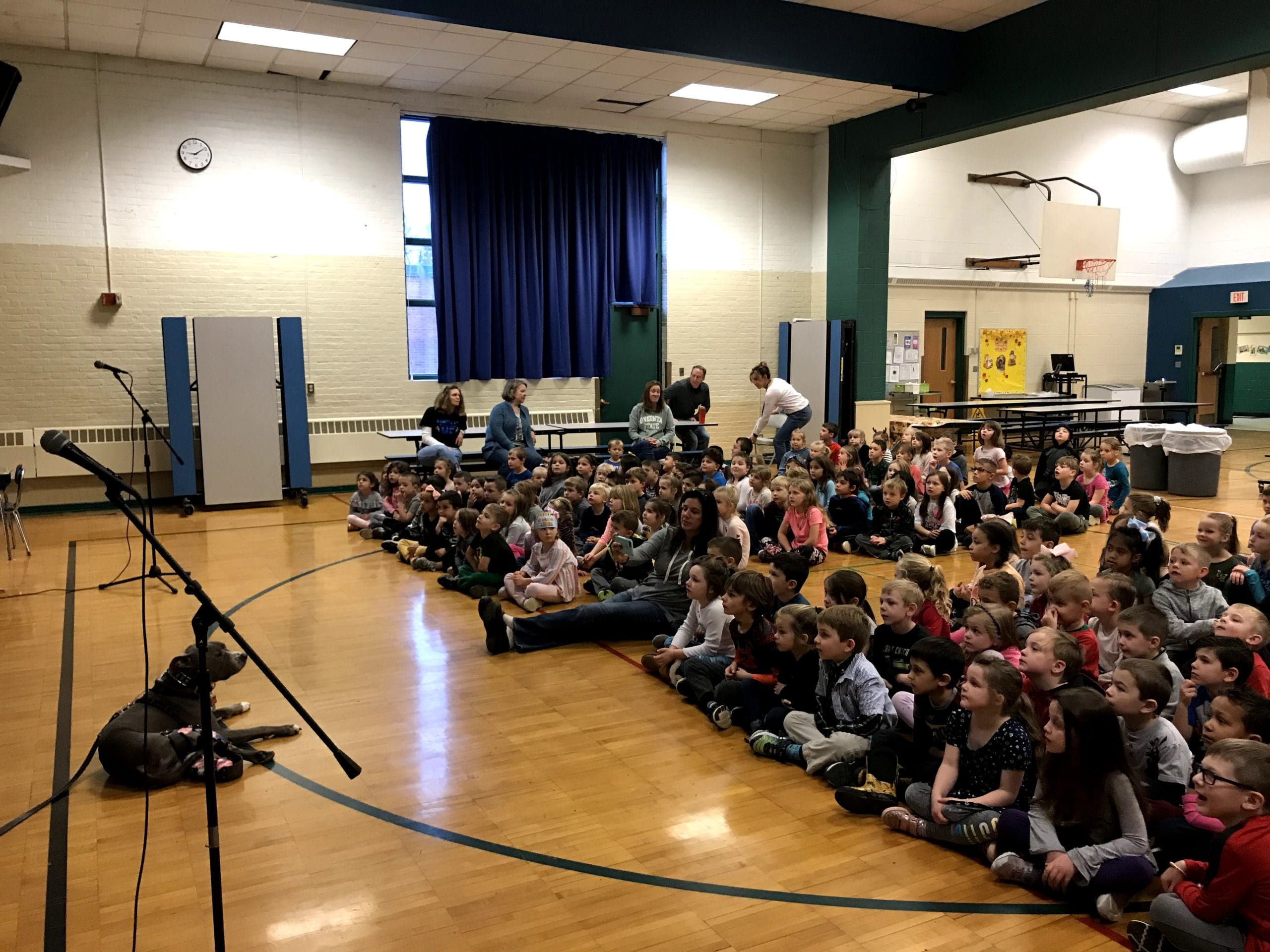 students at assembly