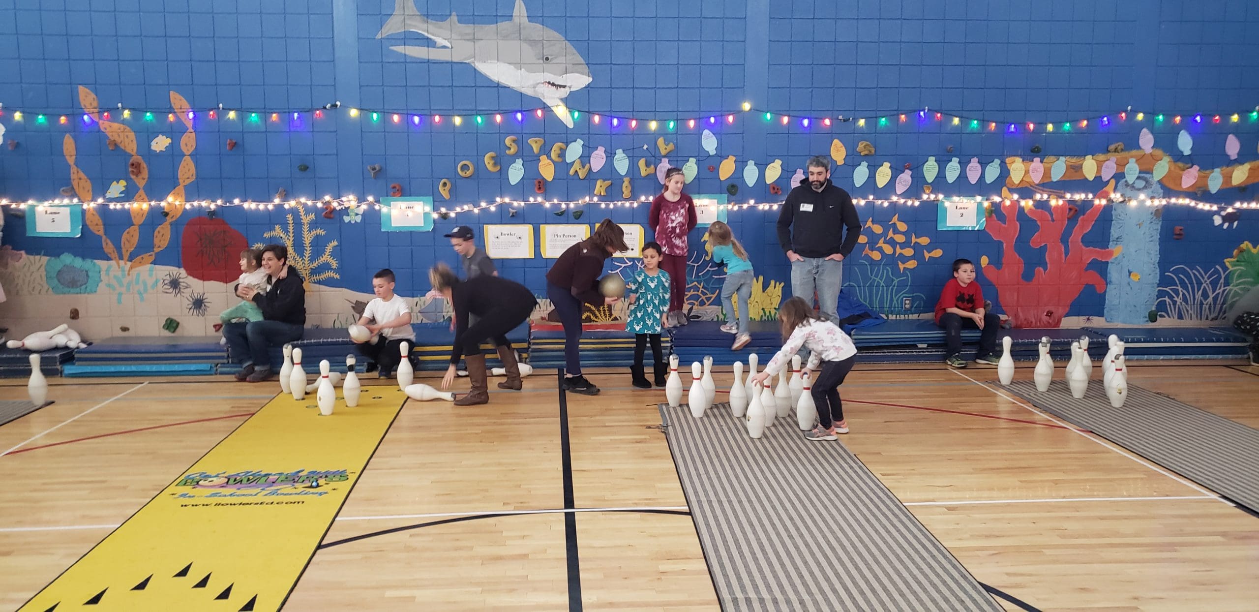 students bowling