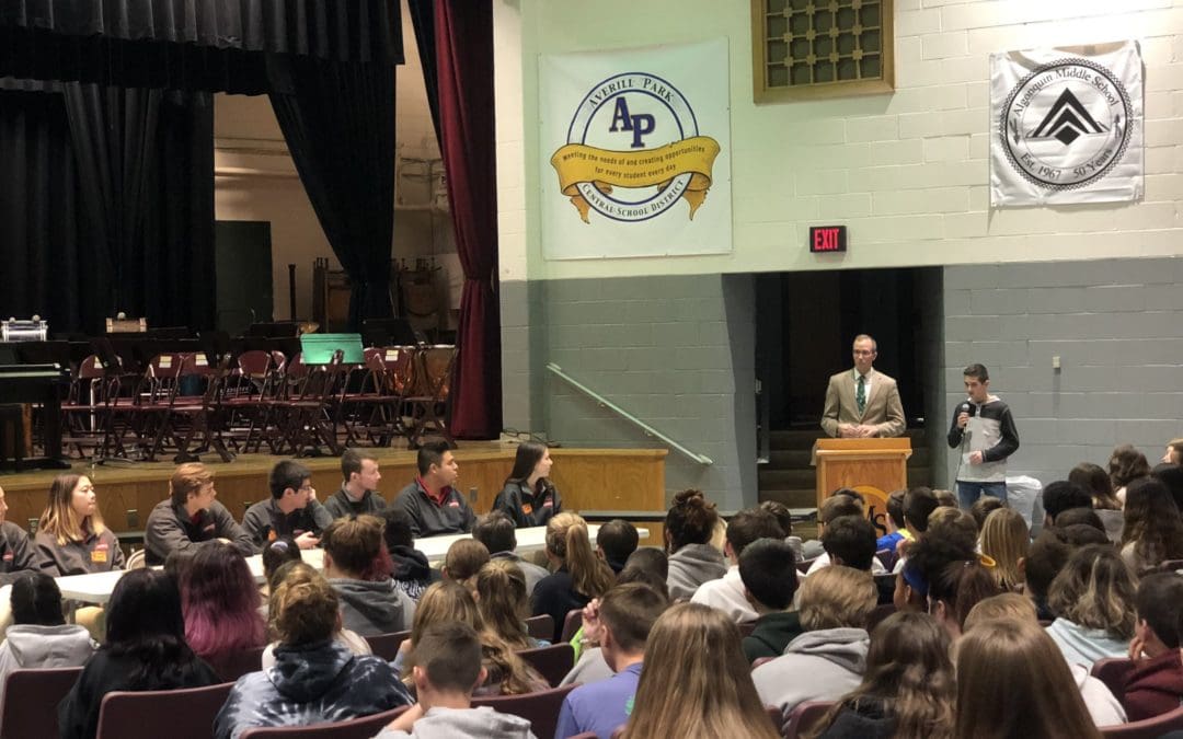 students at assembly