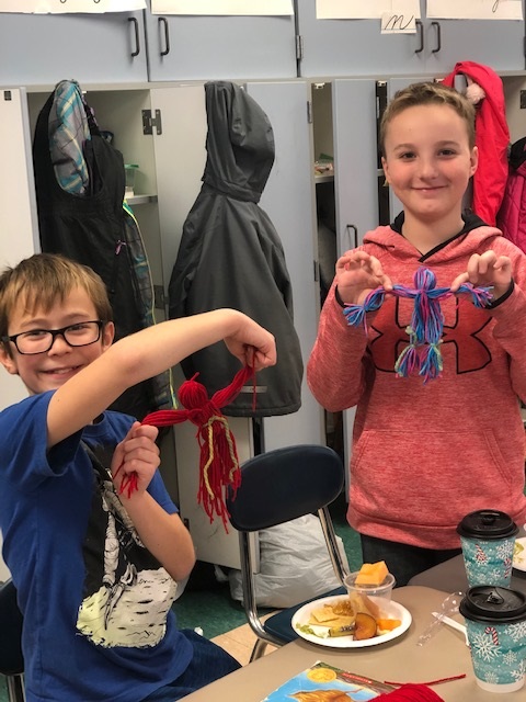 students making crafts