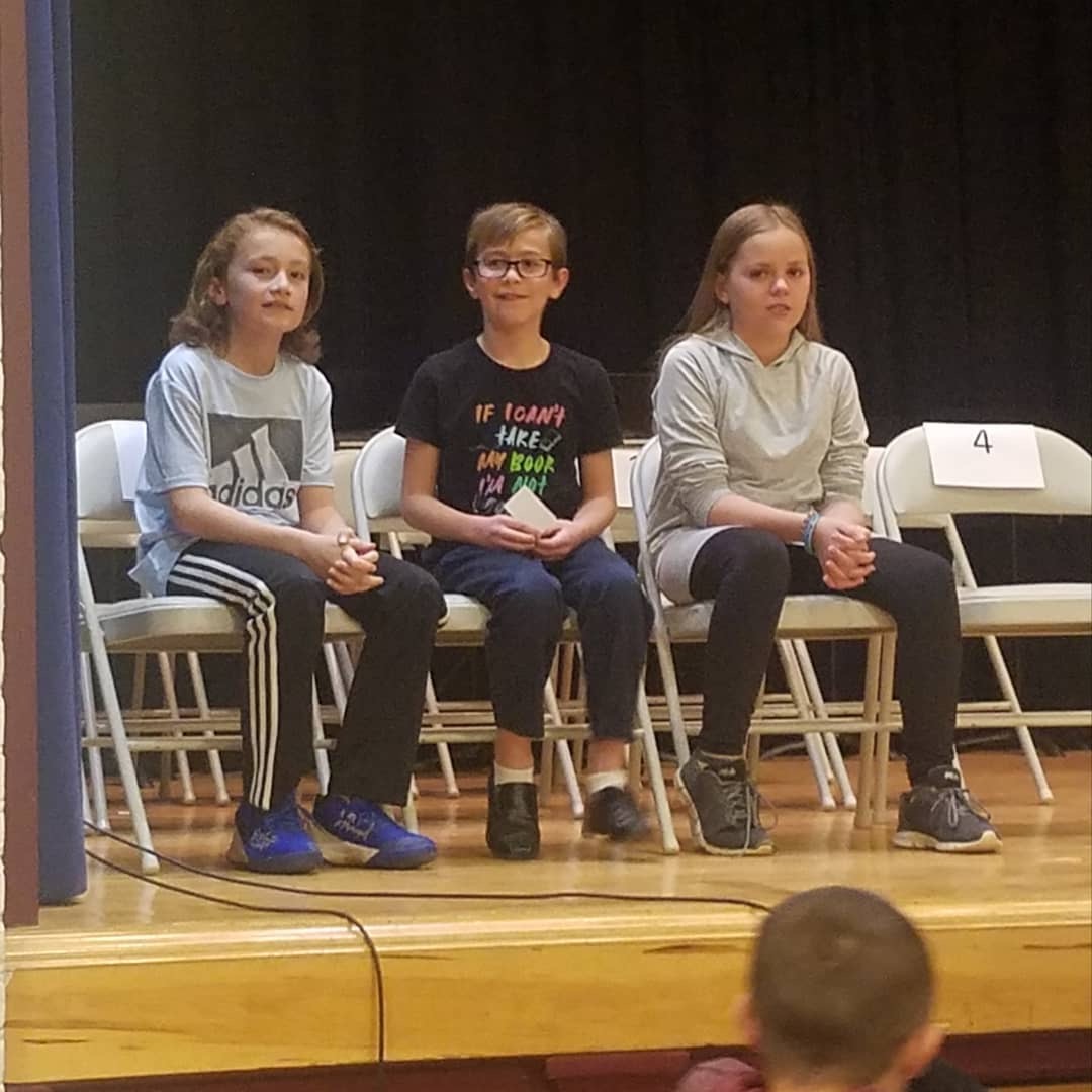 students on stage