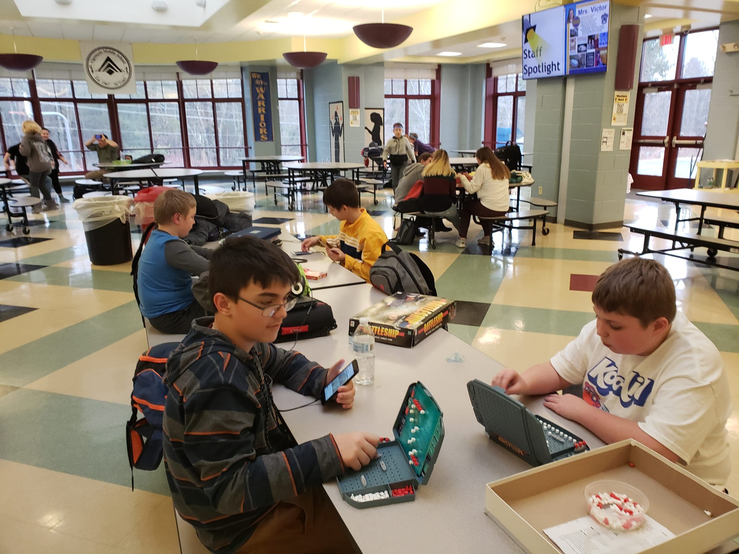 students playing games