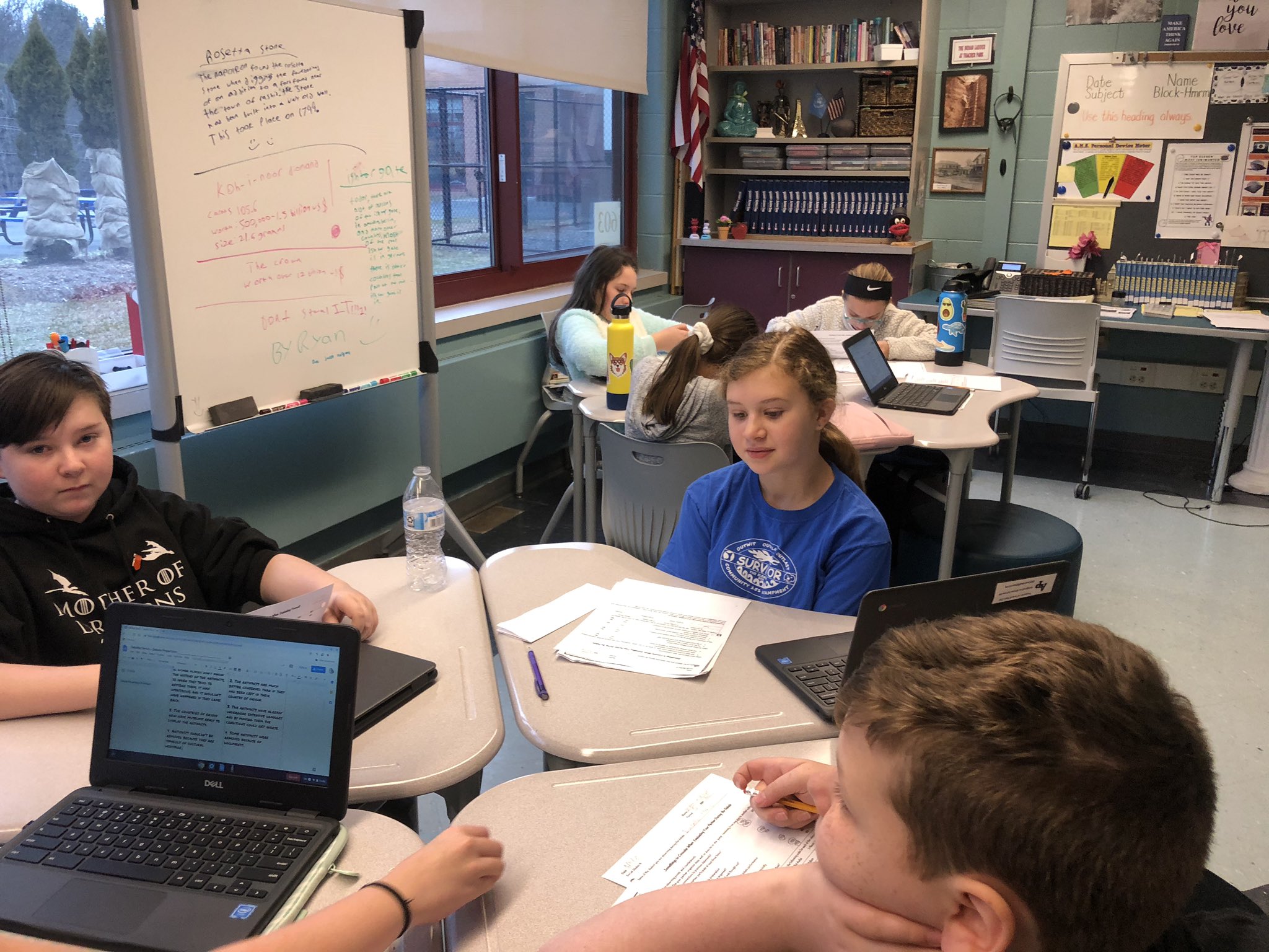 students working in groups