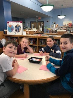 students making cards