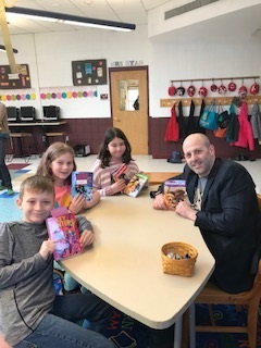 author with students