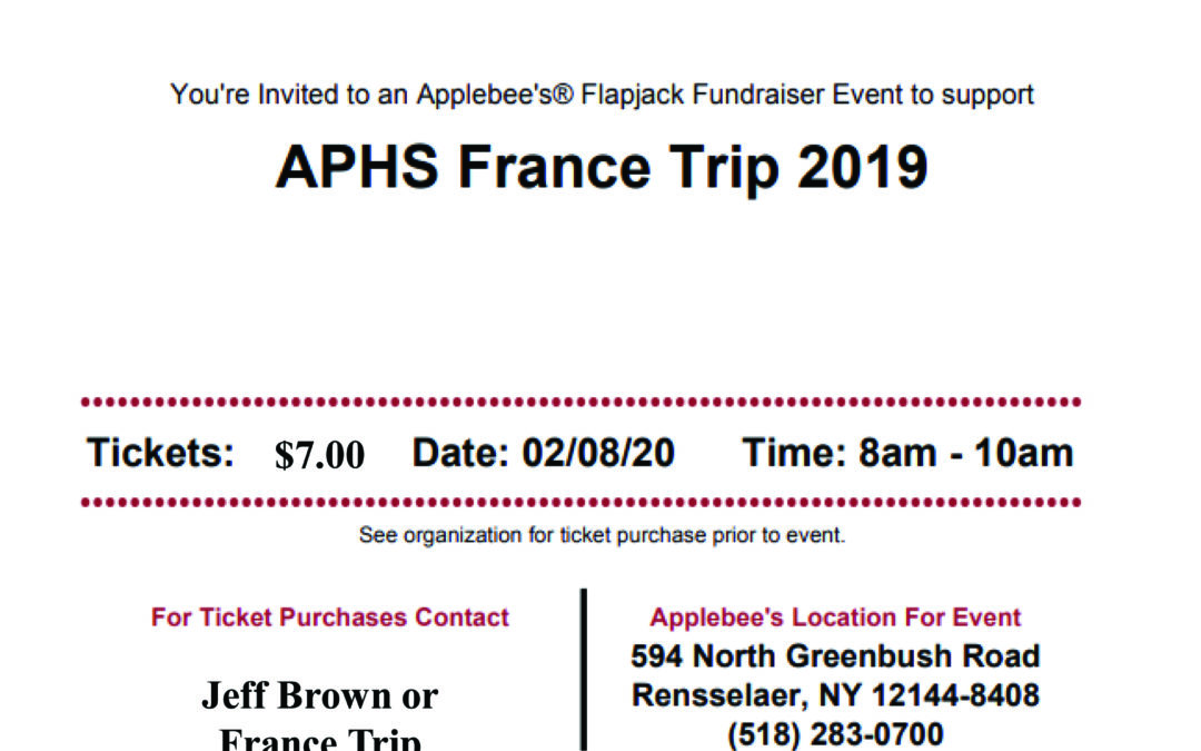 Flapjack Fundraiser on Feb. 8