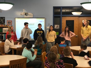 seniors talking to students