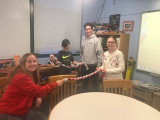 students making dog toys