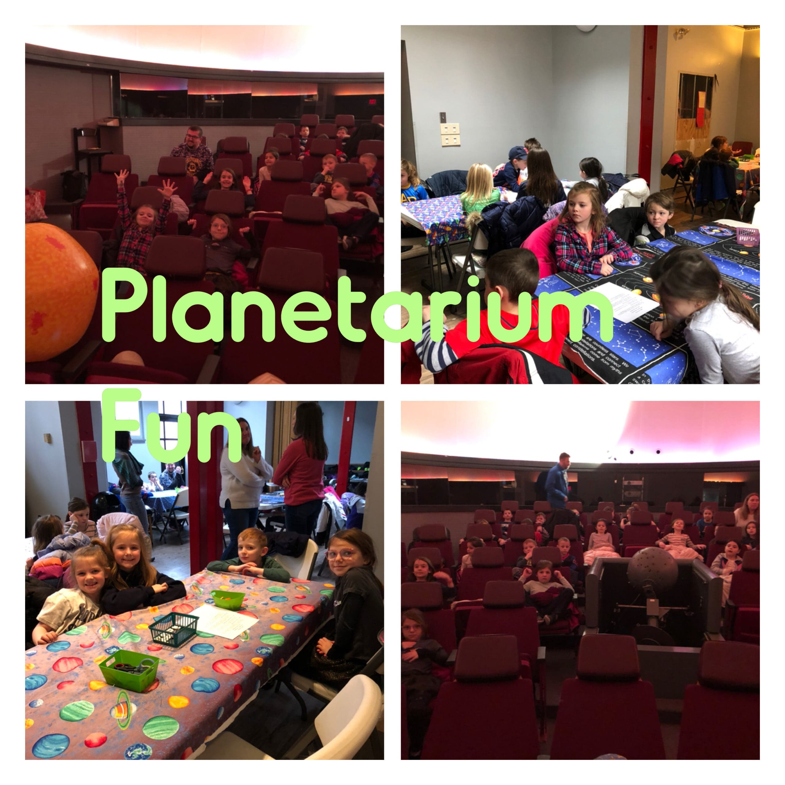 students at planetarium