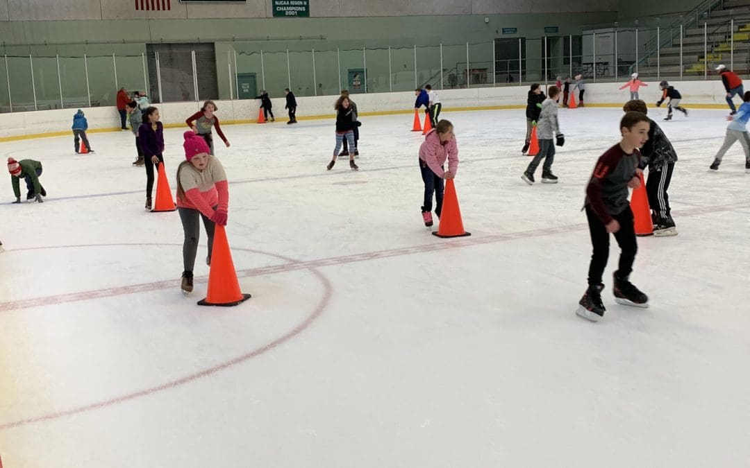 students ice skating