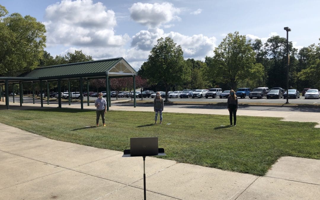 students outside