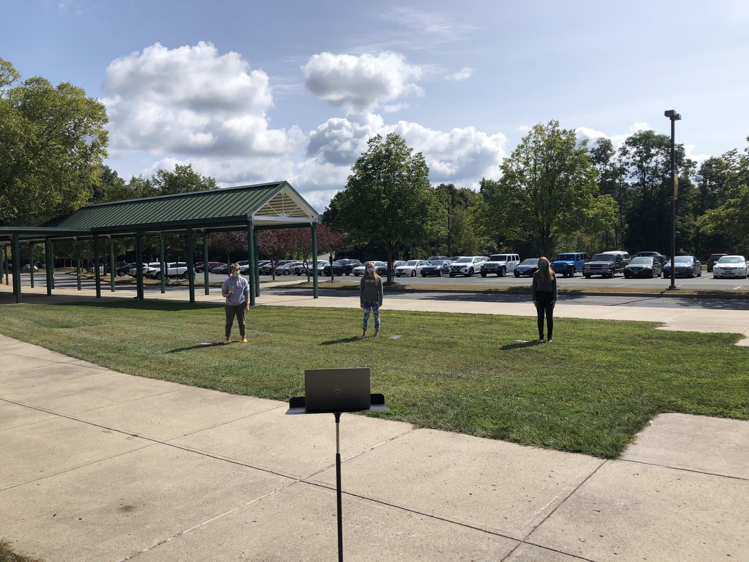 students outside