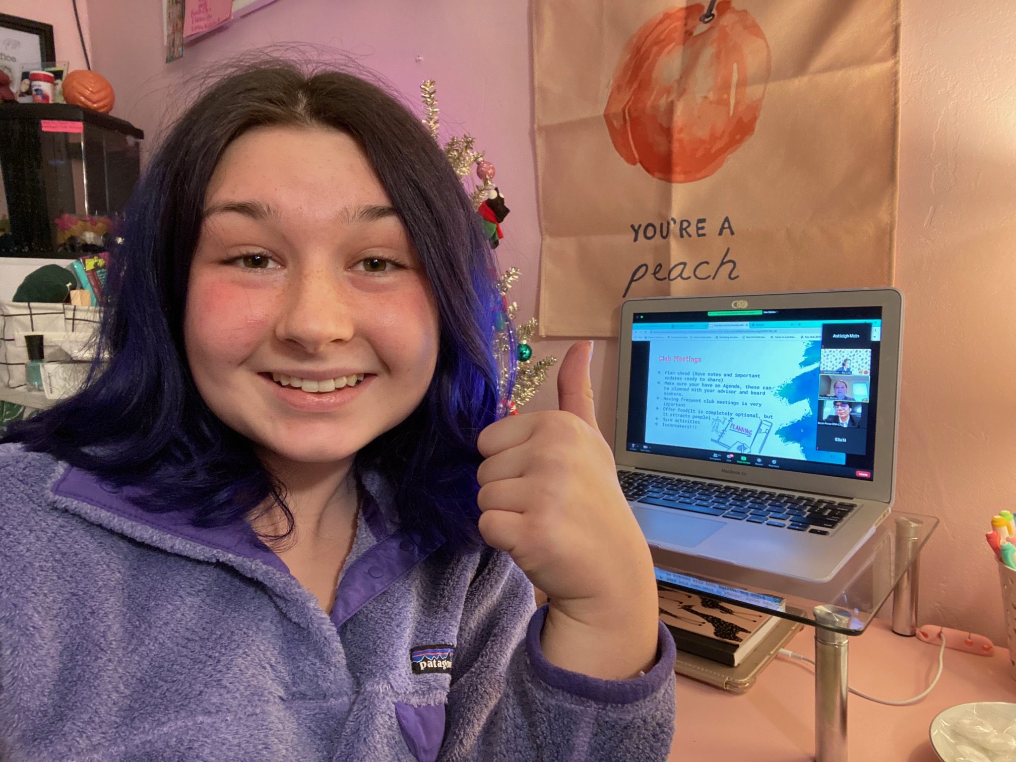 student attending virtual conference