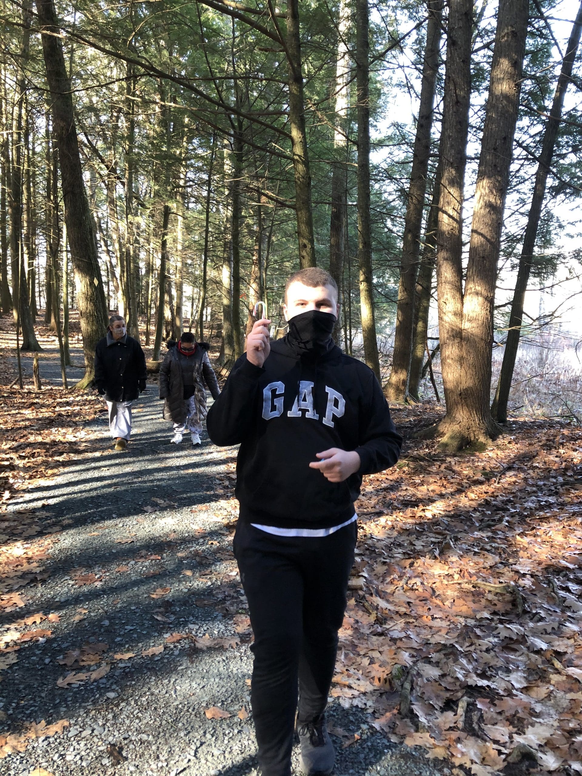 student on a hike