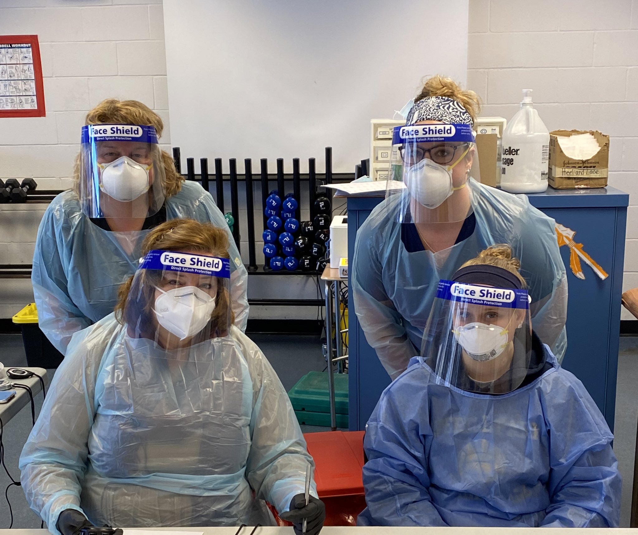 staff members ready to test for covid-19