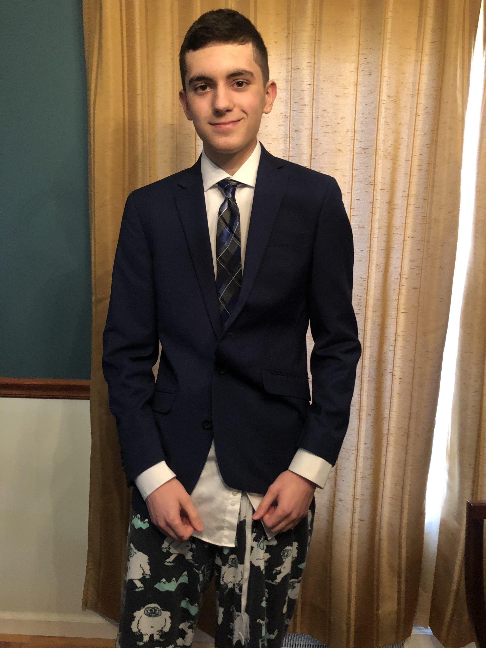 student participating virtually