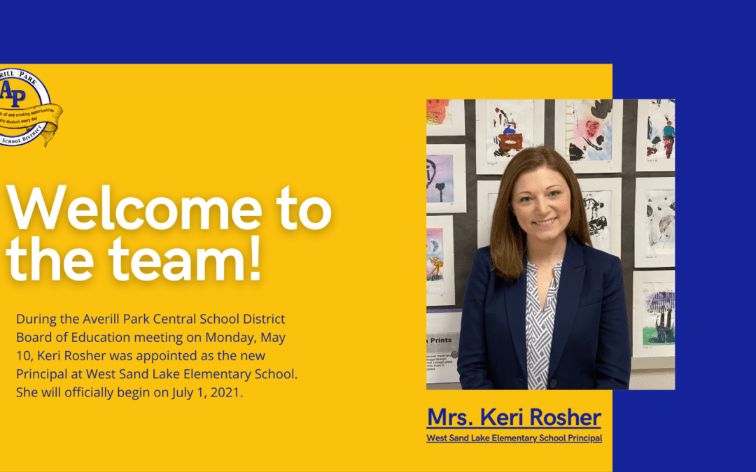 Keri Rosher Named West Sand Lake Elementary School Principal Averill