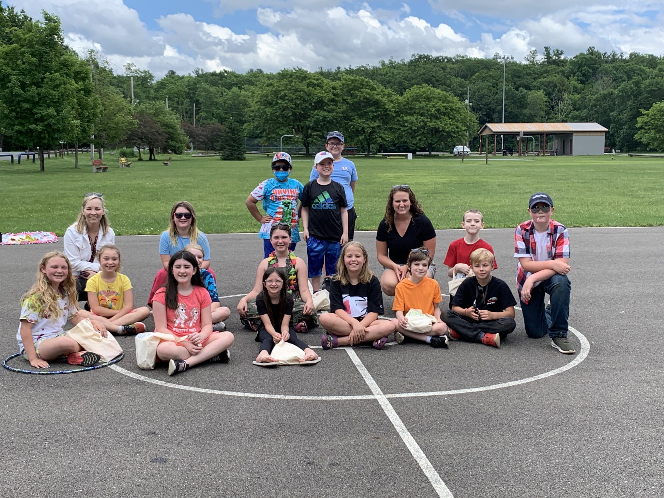 students outside