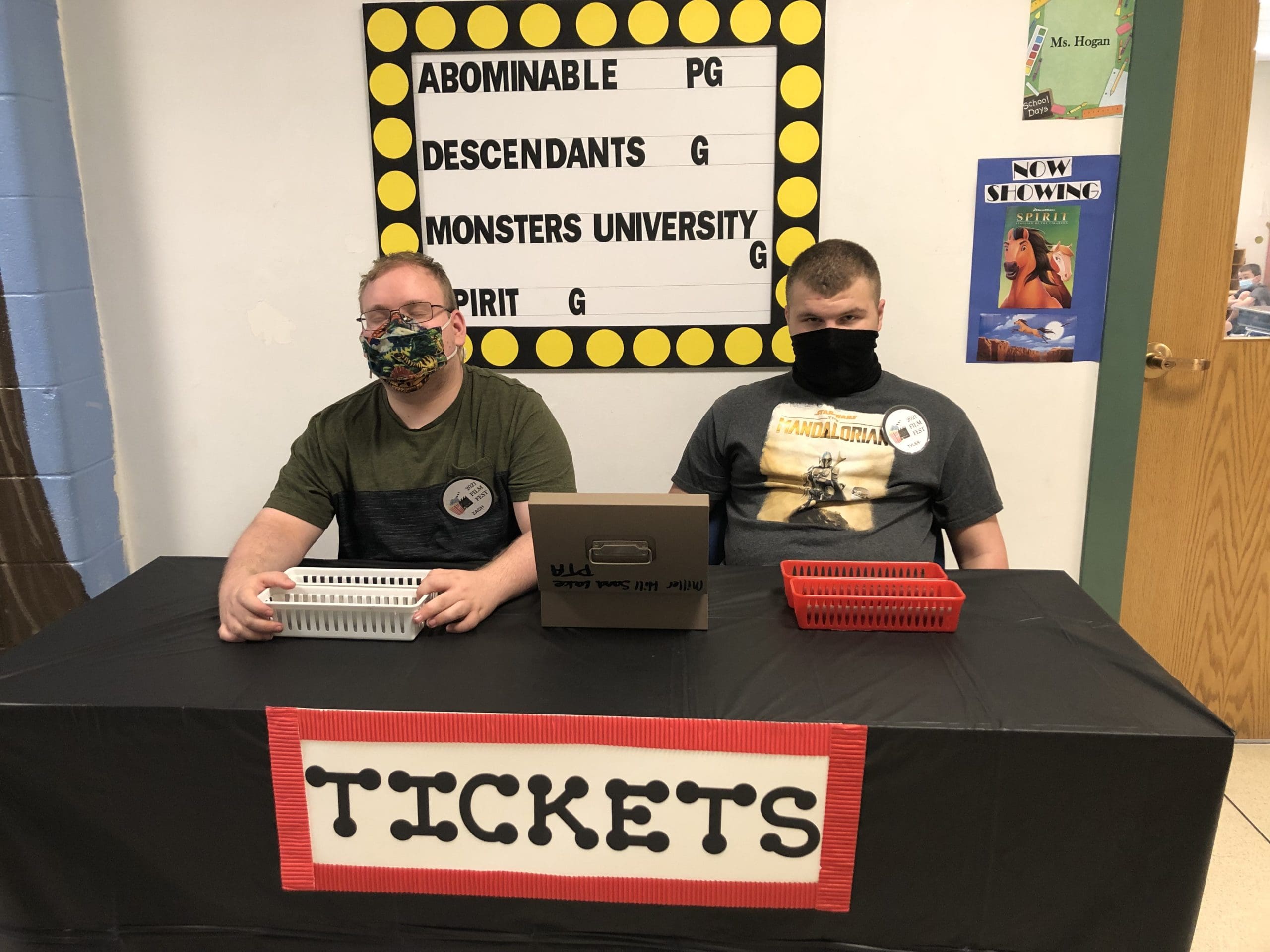 students at ticket booth