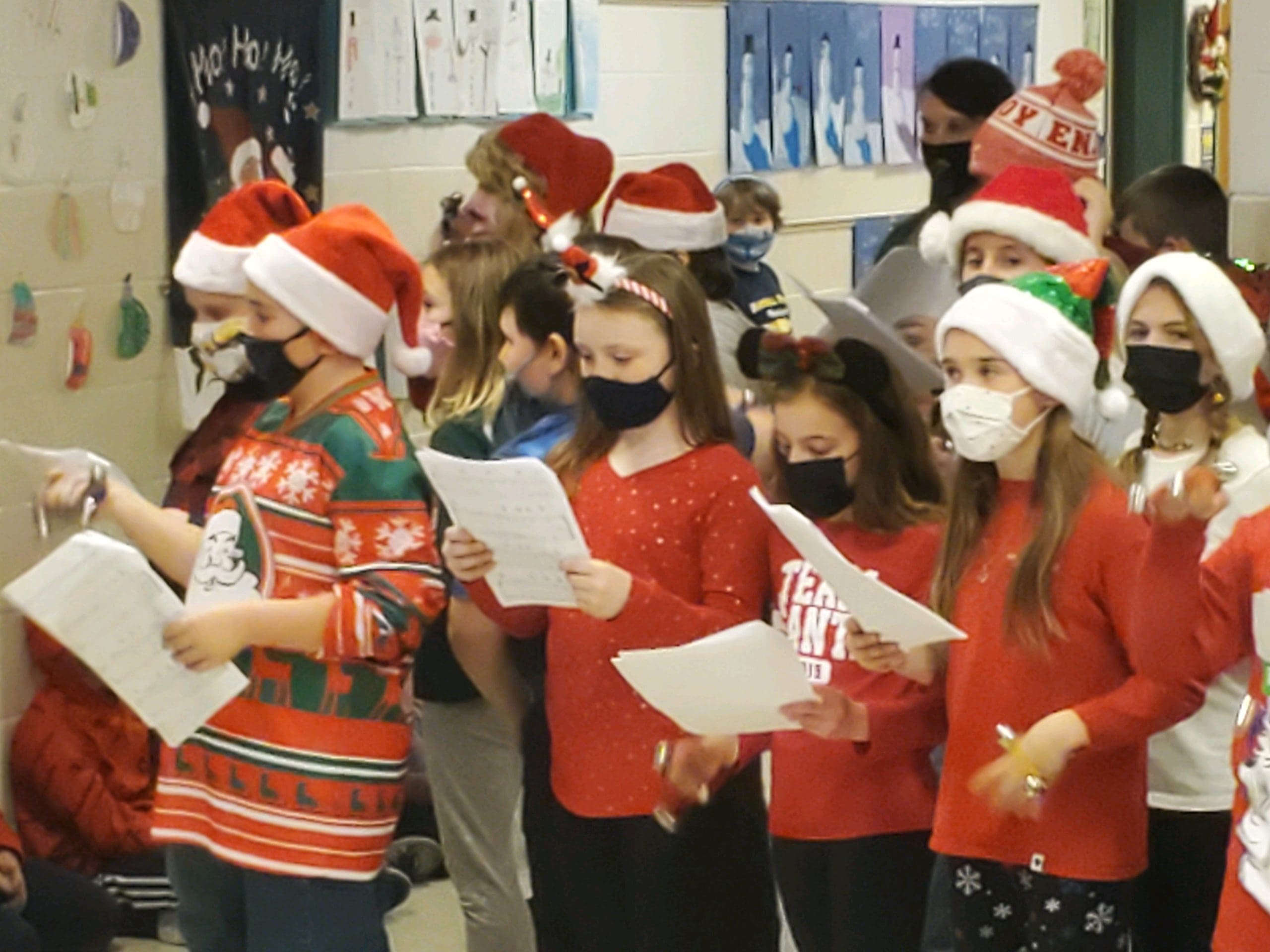 students singing