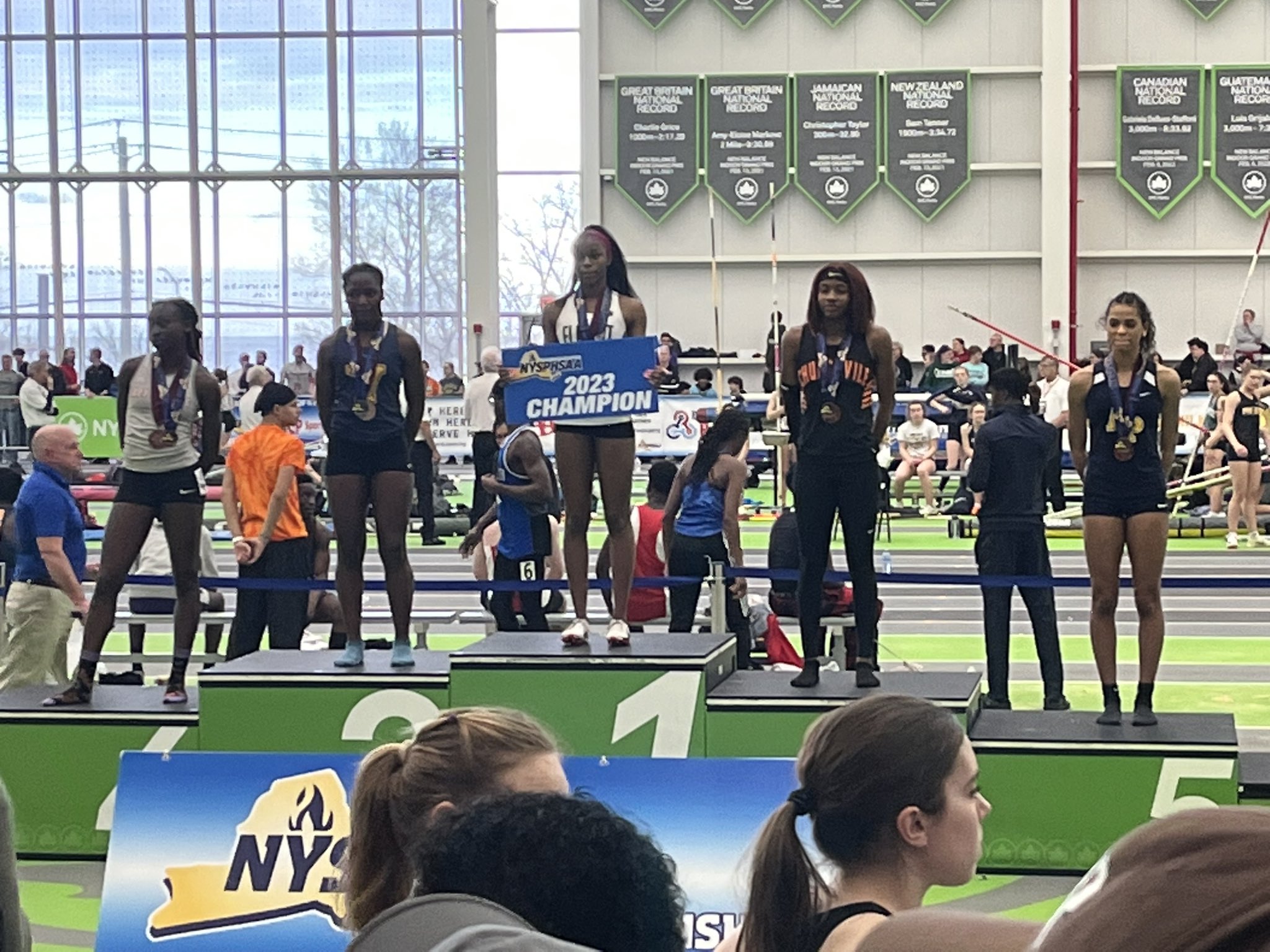 students at the podium
